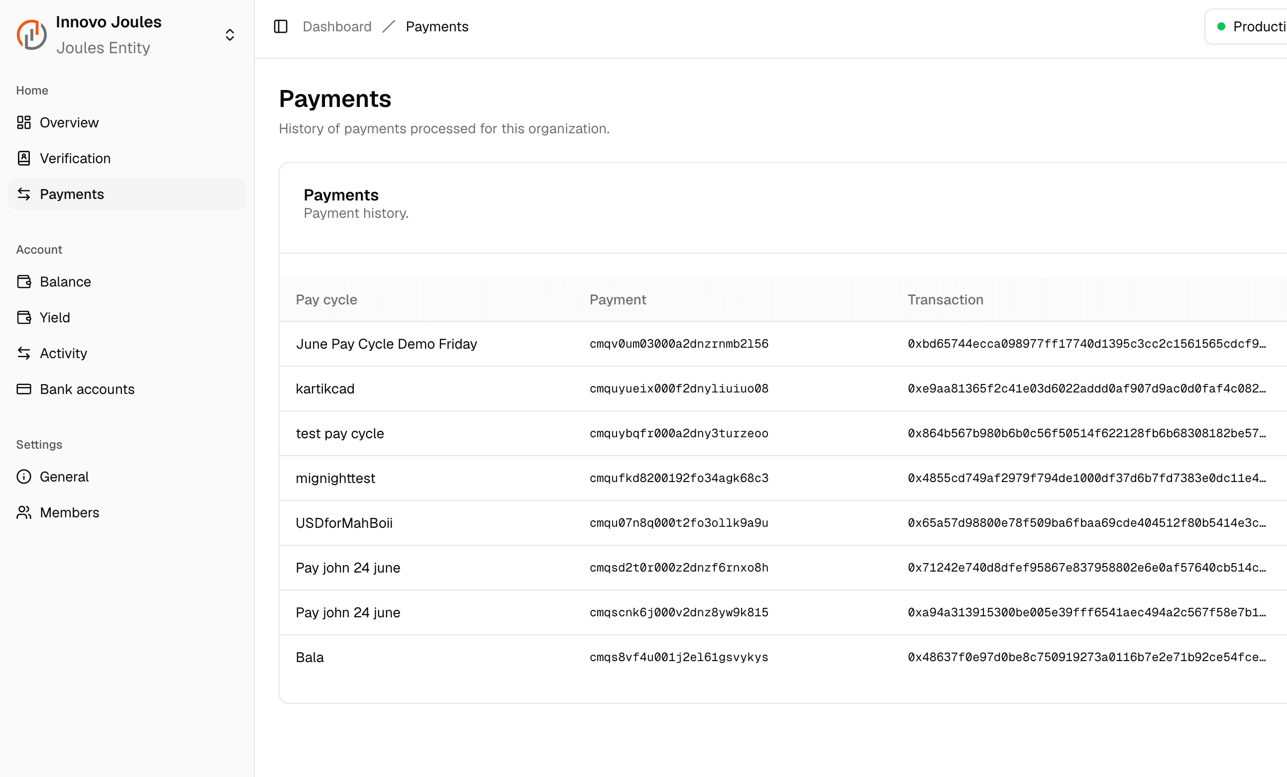 Payments