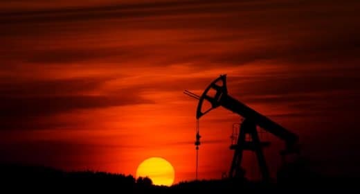 Pump jack at sunset